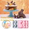 2-Pack Easter Bunny Chocolate Molds Set, 3D Cute Easter Bunny Silicone Mold for Baking Easter Treats Chocolate, Cake, Jelly, Fudge, Pudding